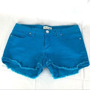Turquoise cutoff shortie shorts size 11